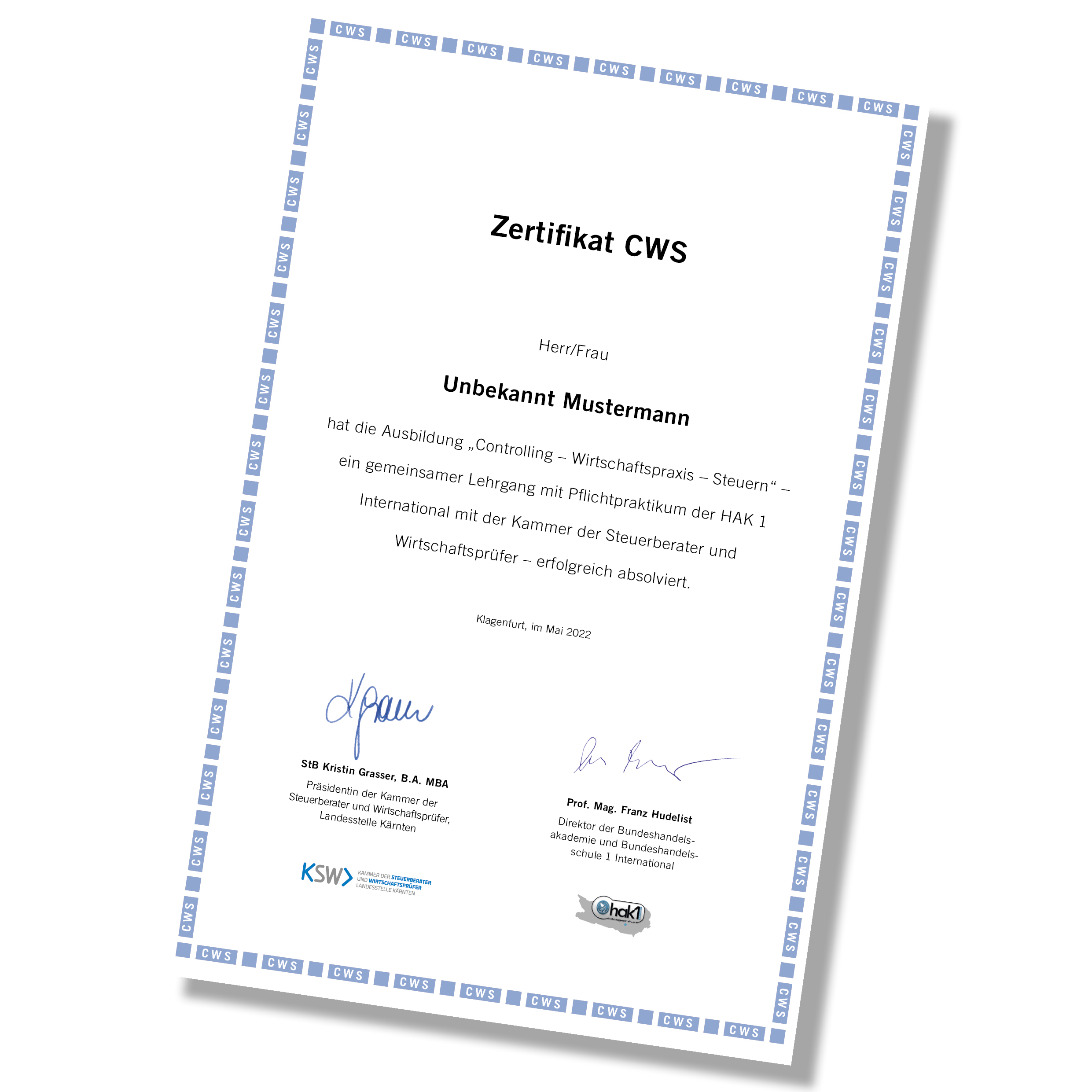 CWS Kärnten Zertifikat